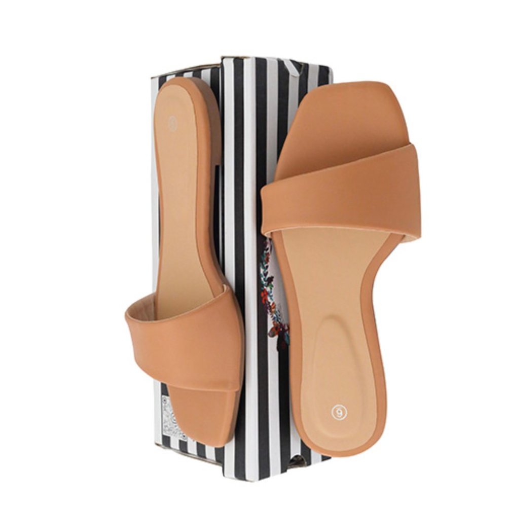 Tan Slide Sandals